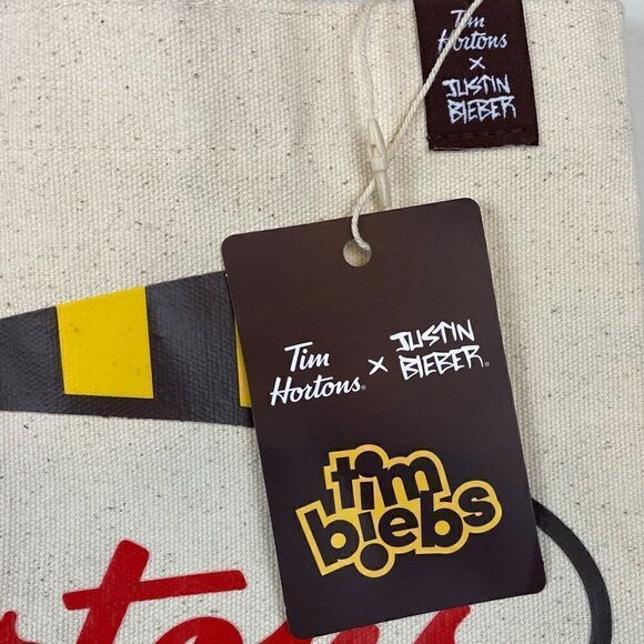 Justin Bieber Tim Biebs canvas Tote bag Tim Hortons NWT Collab Summer - Picture 5 of 5